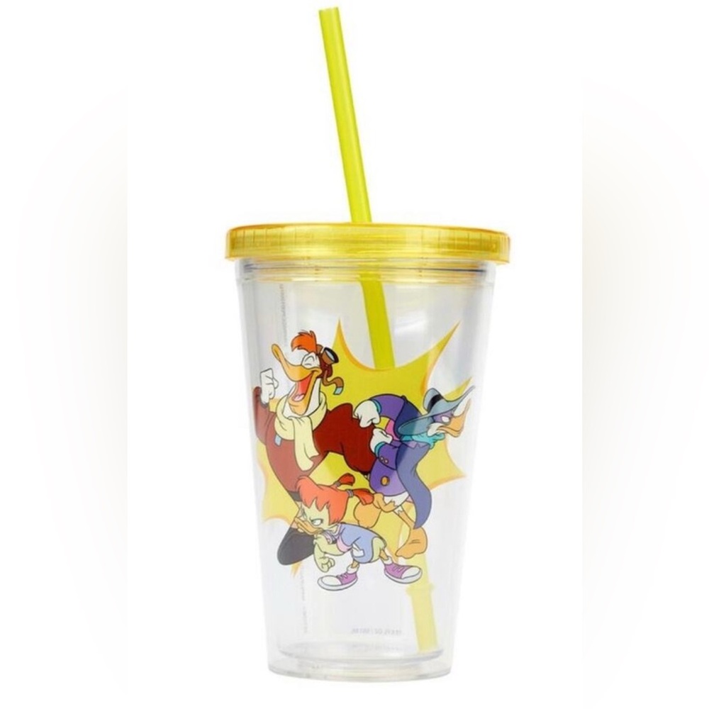 Loungefly Disney Darkwing Duck 16 Oz Tumbler Cup Clear Yellow